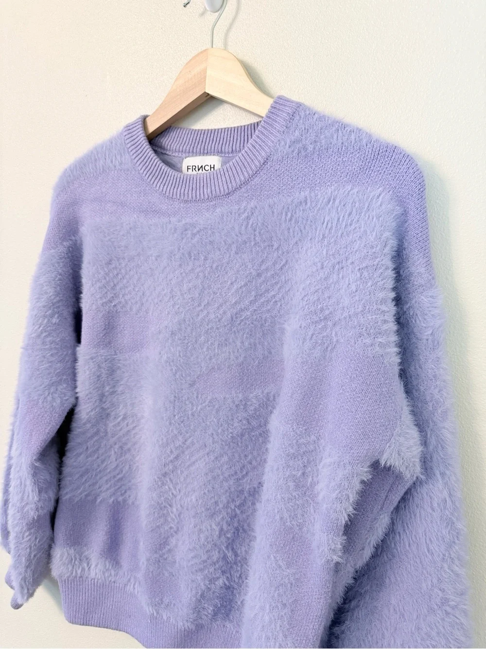 FRNCH Paris Julianne Fuzzy Balloon Sleeve Sweater Lilac Anthropologie S